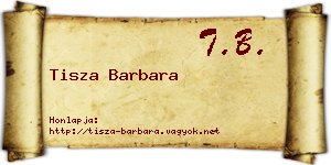 Tisza Barbara névjegykártya